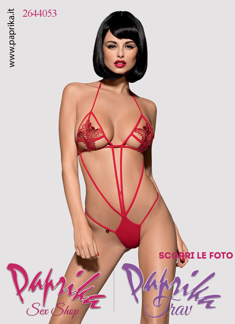 Body Sexy Total Nude Pizzo Sul Seno Schiena Nuda String Posteriore