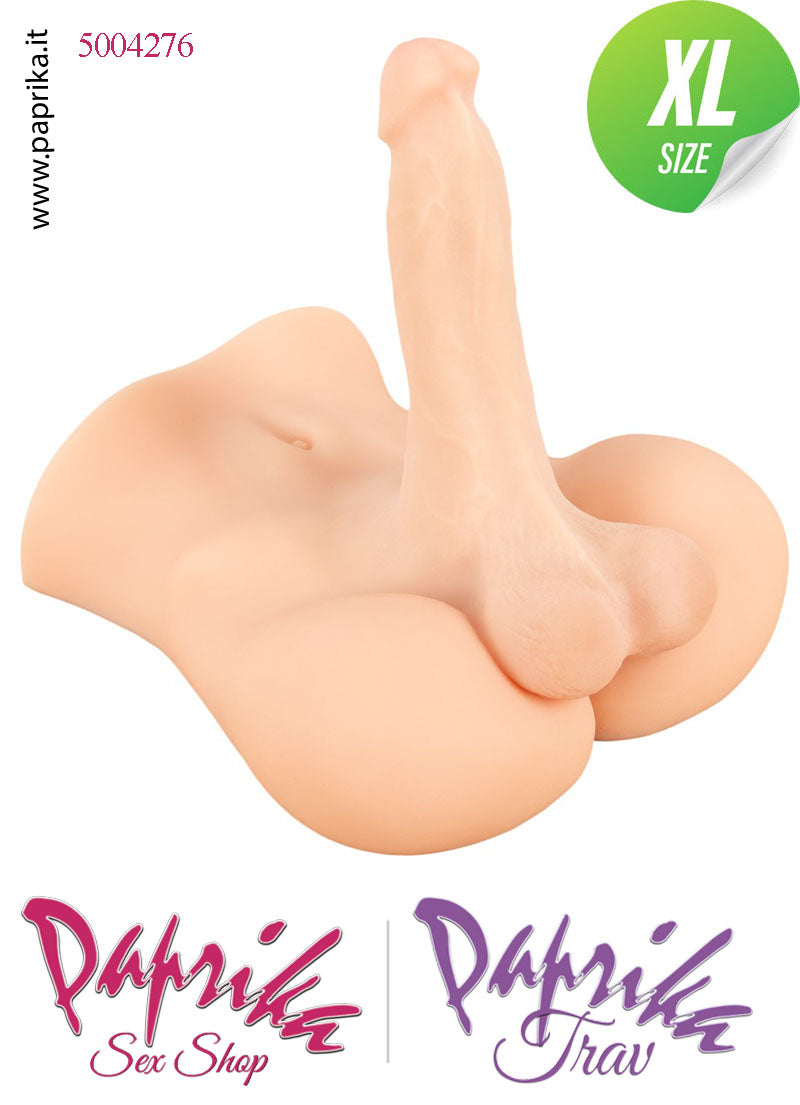 Busto Masturbatore Maschile Unisex Pene Flessibile Ano 25 cm Non Vibrante