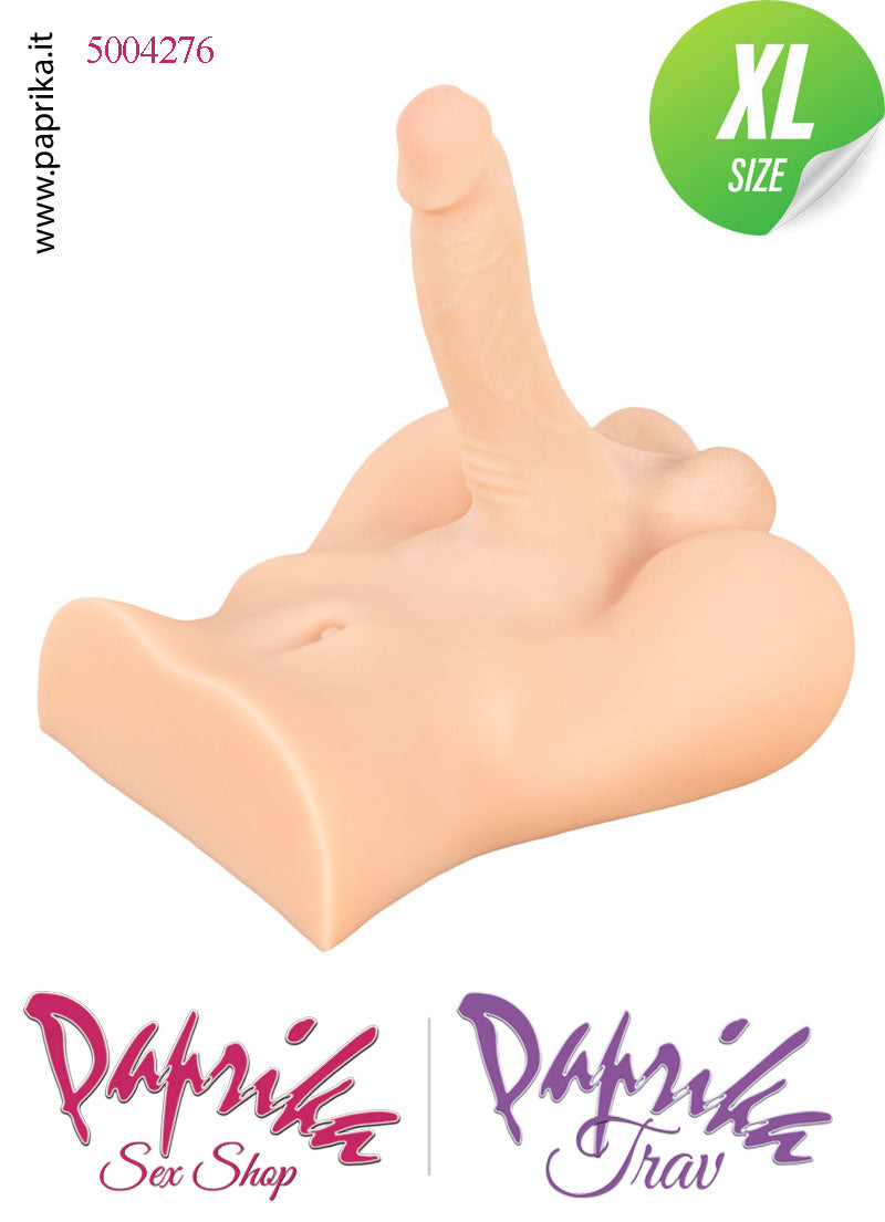 Busto Masturbatore Maschile Unisex Pene Flessibile Ano 25 cm Non Vibrante