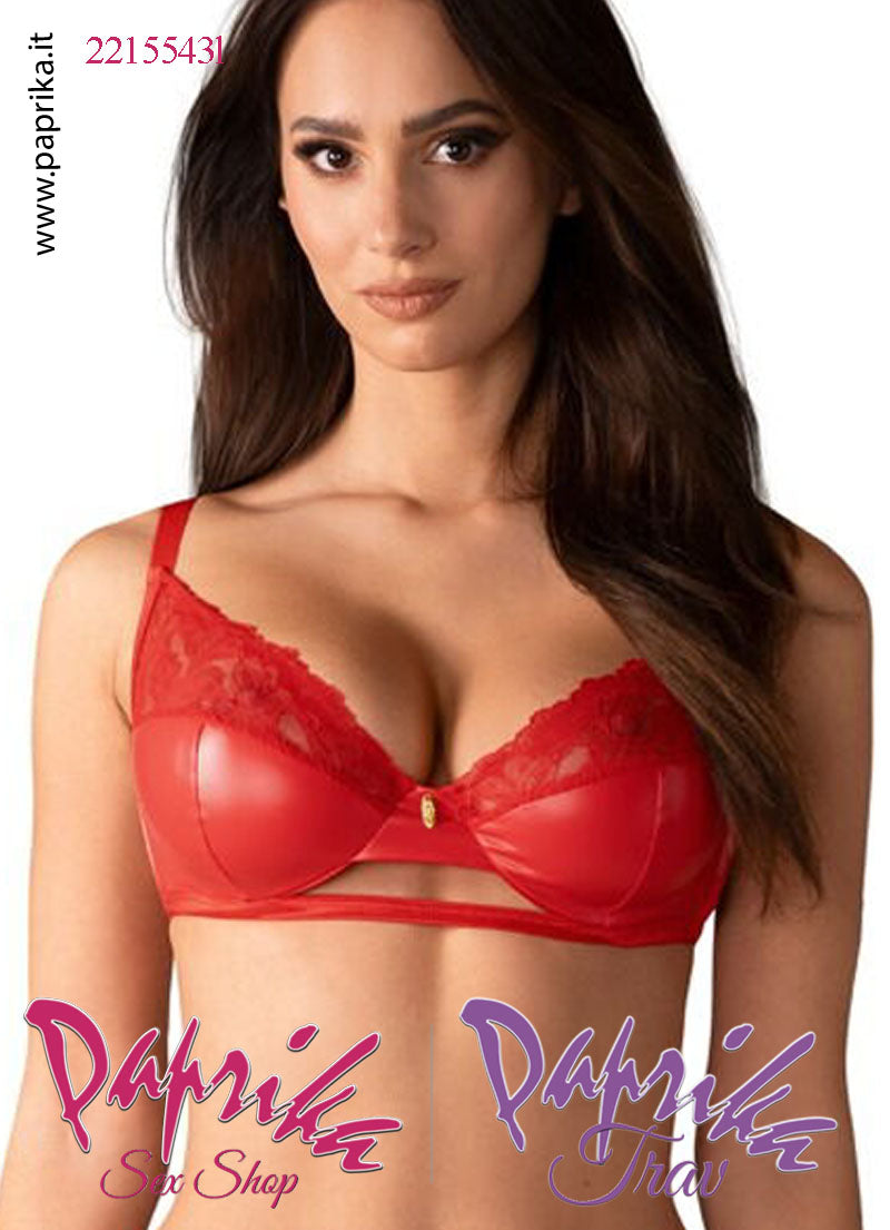 Completino Sexy 2 Pezzi Reggiseno Perizoma Wetlook & Pizzo