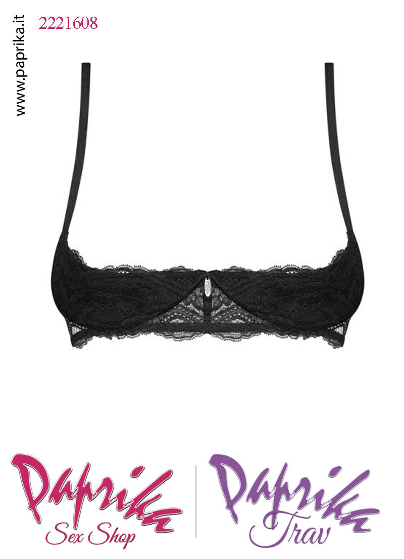 Completino Sexy Pizzo 2 Pezzi Perizoma Aperto Reggiseno Balconcino