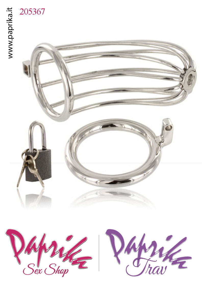 Cintura Di Castità Chastity Cage Gabbietta Maschile Acciaio Inox Lucchetto