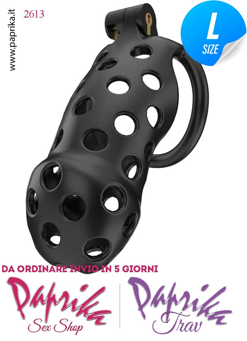 Cintura Di Castità Maschile Large Chastity Cage Abs Traforato 5 Anelli