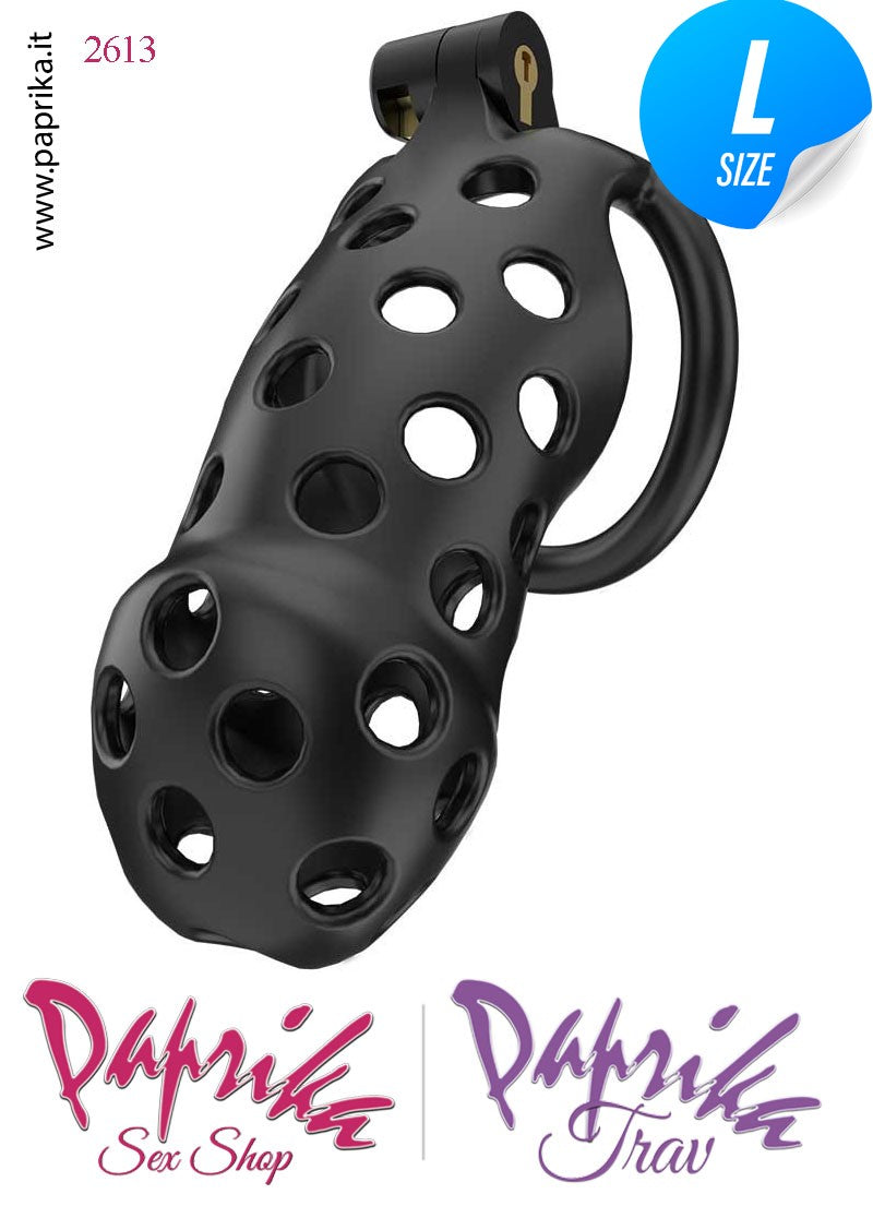 Cintura Di Castità Maschile Large Chastity Cage Abs Traforato 5 Anelli