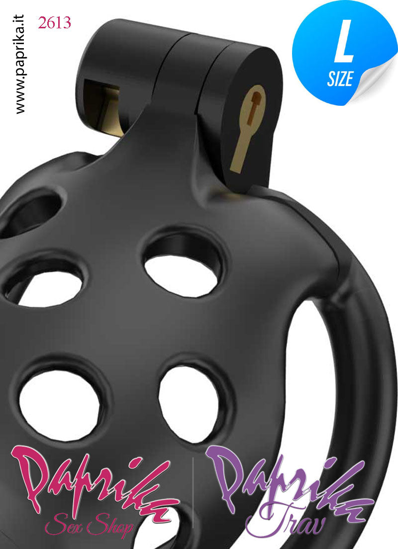 Cintura Di Castità Maschile Large Chastity Cage Abs Traforato 5 Anelli