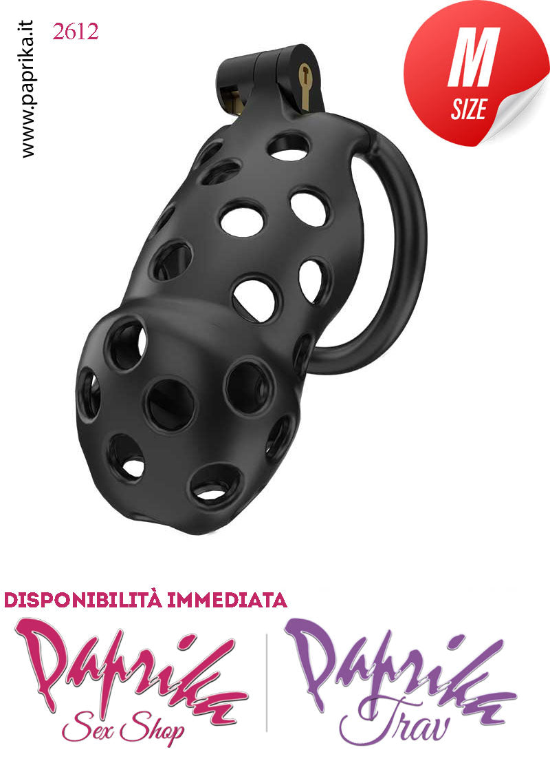 Cintura Di Castità Maschile Medium Chastity Cage Abs Traforato 5 Anelli