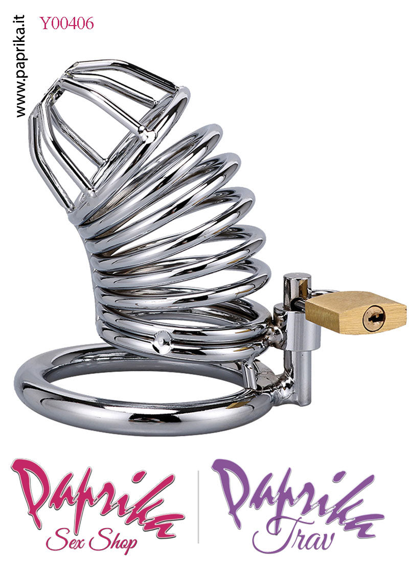 Cintura Di Castità Maschile Chastity Cage Corta Acciaio Anello Ø 43