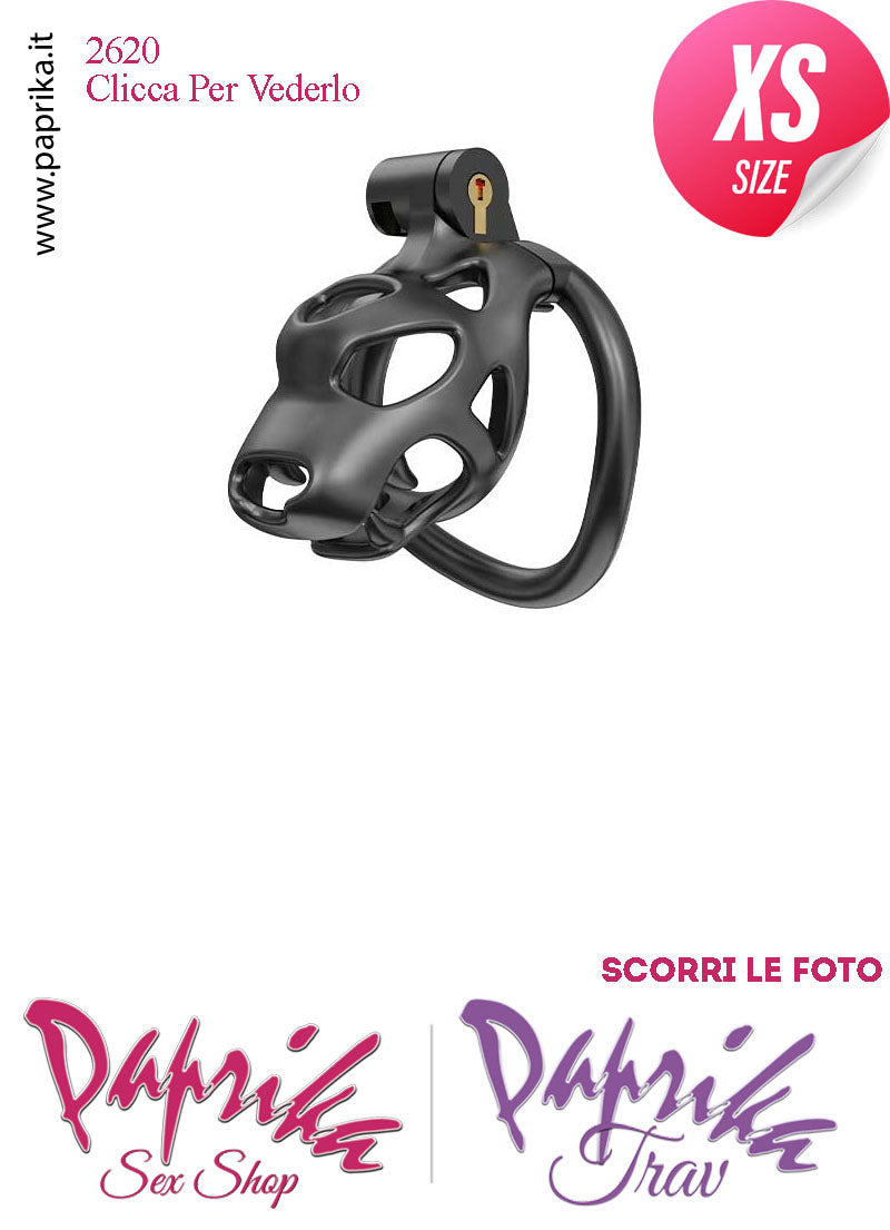 Cintura Di Castità Maschile Extra Small Dog Chastity Cage Abs Traforato 5 Anelli