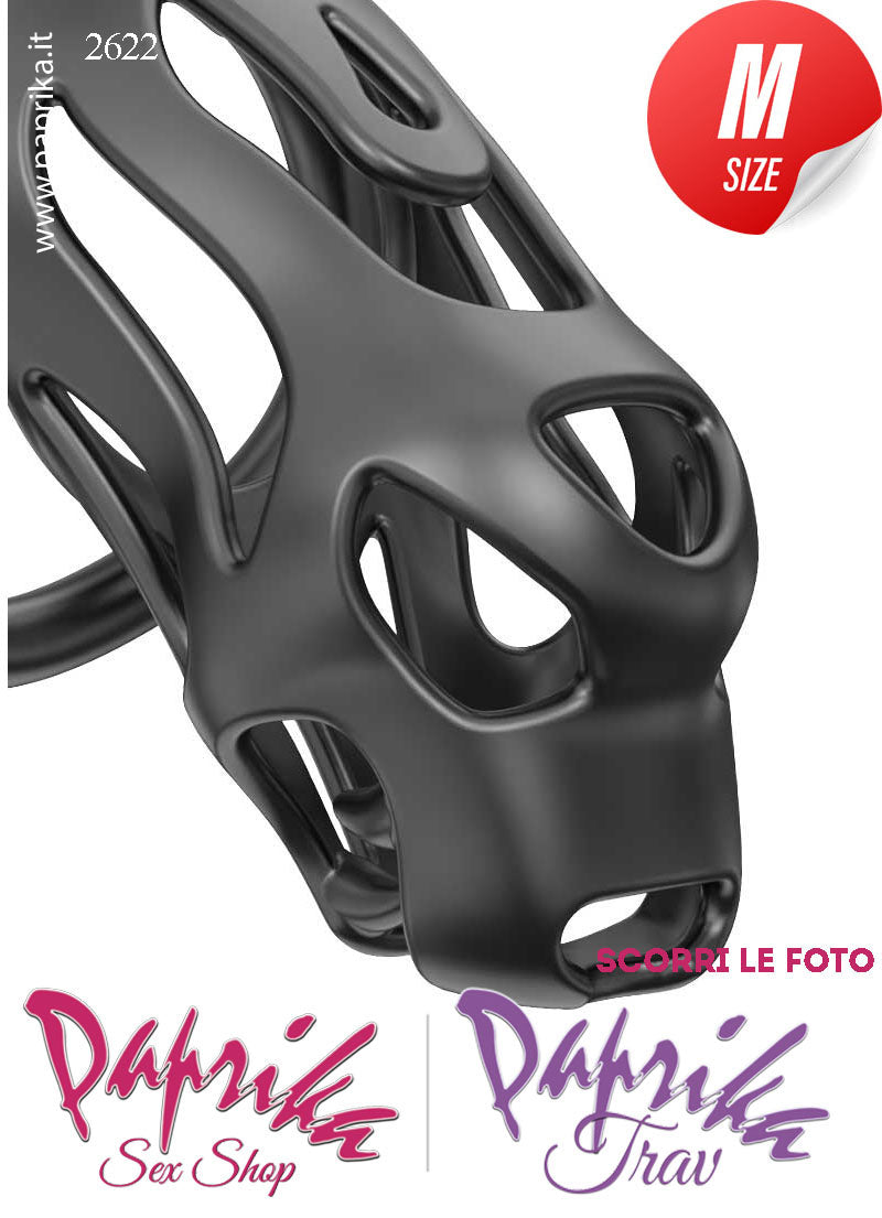 Cintura Di Castità Maschile Medium Dog Chastity Cage Abs Traforato 5 Anelli