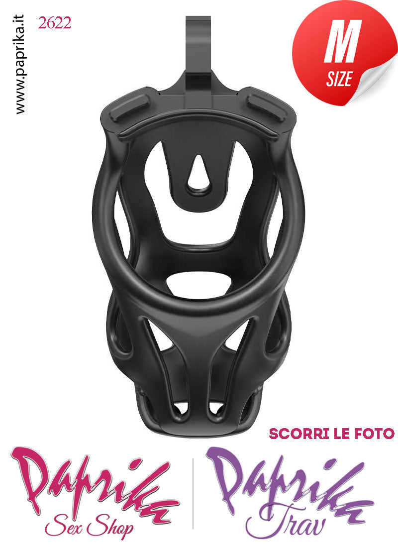 Cintura Di Castità Maschile Medium Dog Chastity Cage Abs Traforato 5 Anelli