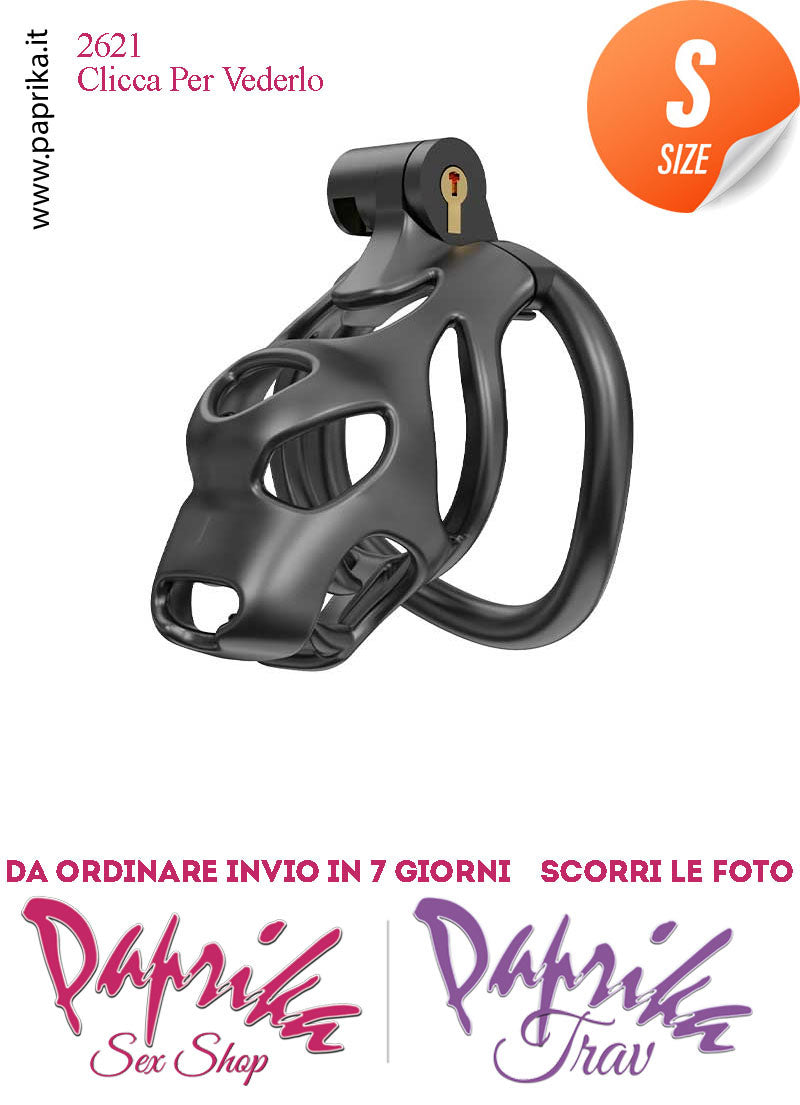 Cintura Di Castità Maschile Small Dog Chastity Cage Abs Traforato 5 Anelli