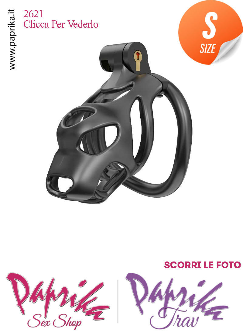 Cintura Di Castità Maschile Small Dog Chastity Cage Abs Traforato 5 Anelli