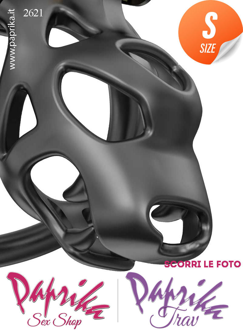 Cintura Di Castità Maschile Small Dog Chastity Cage Abs Traforato 5 Anelli