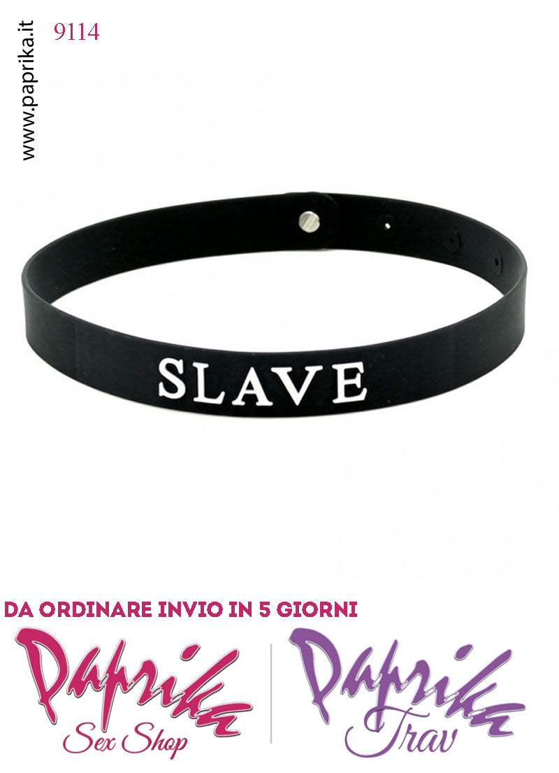 Collare Basso 20 mm Silicone Unisex "Slave" 4 Fori Regolazione Perno Acciaio