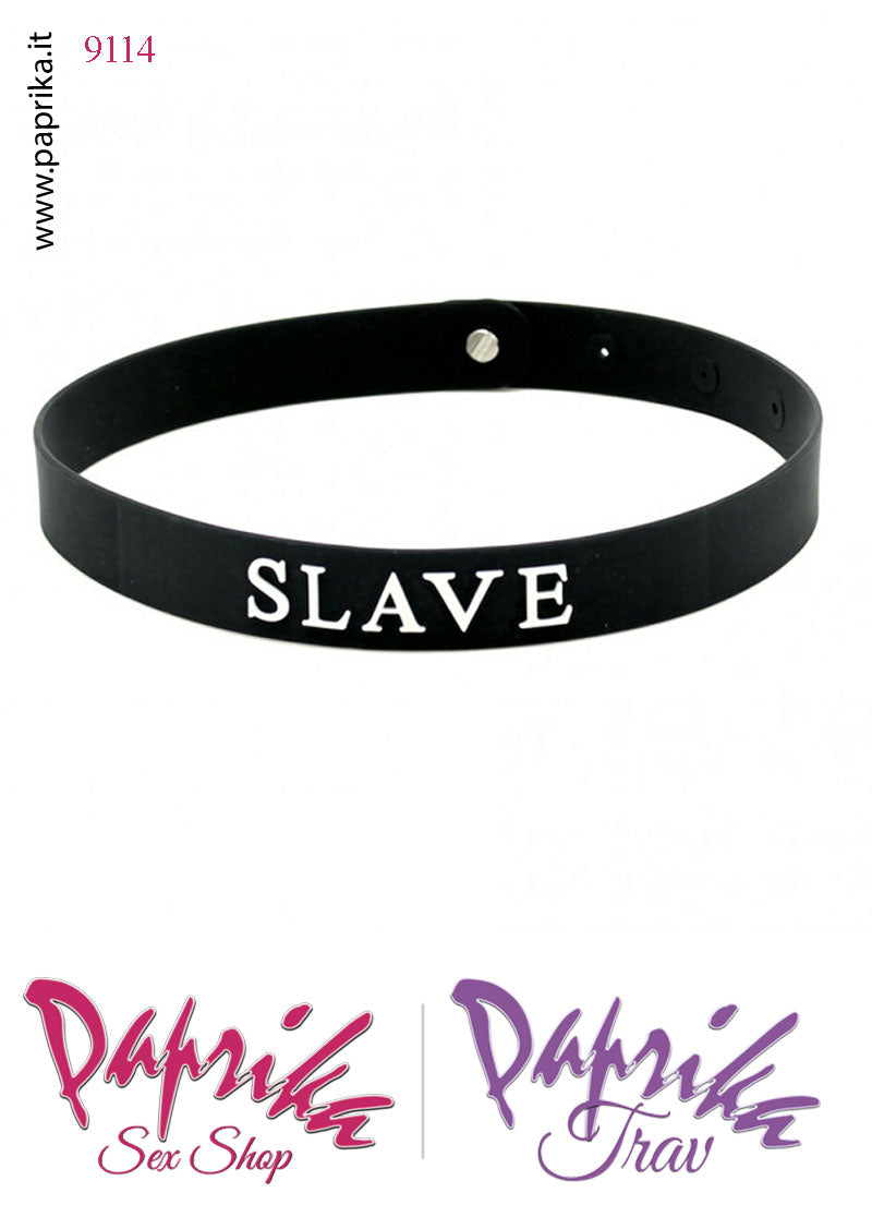 Collare Basso 20 mm Silicone Unisex "Slave" 4 Fori Regolazione Perno Acciaio