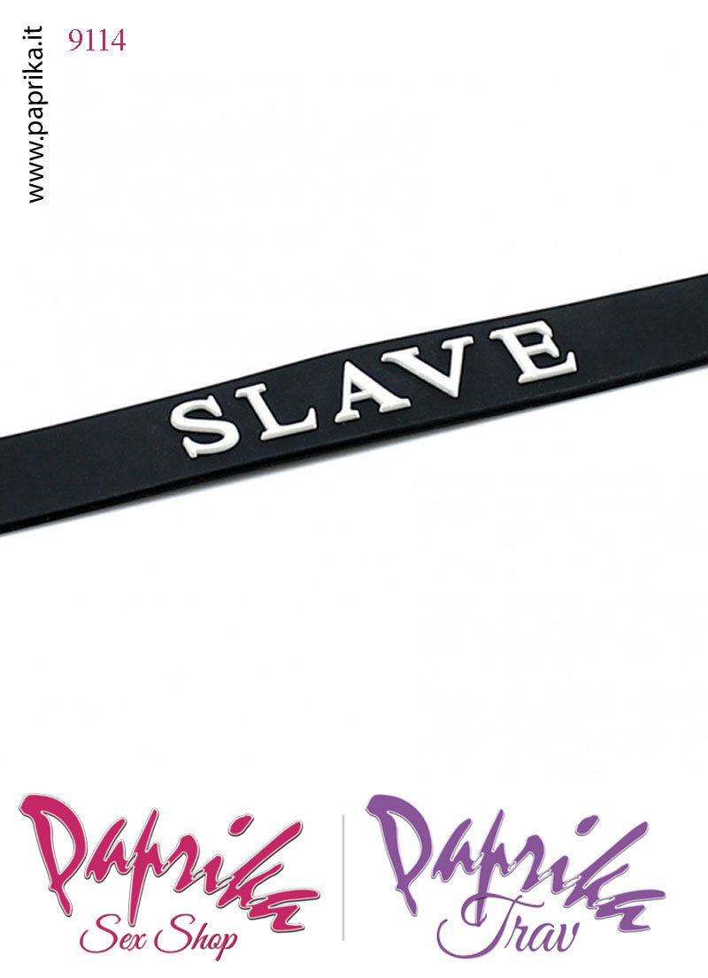 Collare Basso 20 mm Silicone Unisex "Slave" 4 Fori Regolazione Perno Acciaio