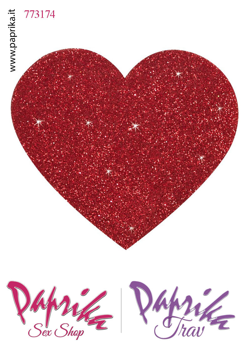 Copri Capezzoli Adesivi Glitter Brillante Forma Cuore Effetto Luccicante