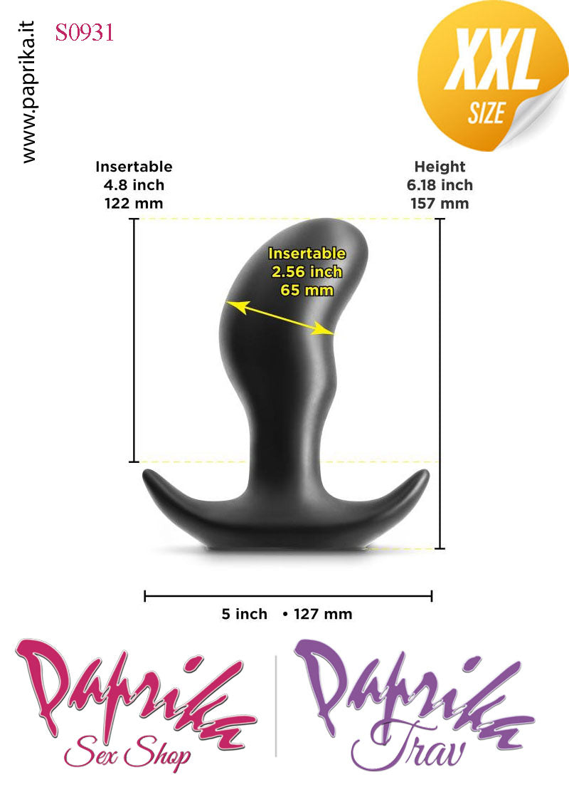 Dildo Prostatico Sagomato Non Vibrante Silicone XXL 16 cm Ø 65 Base Curva