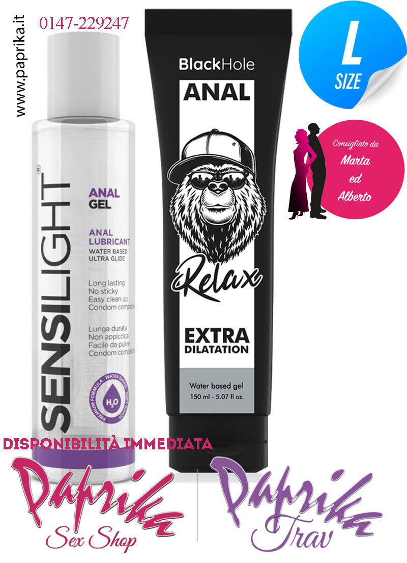 Kit Lubrificazione Anale Efficace Base Acqua Lubrificante & Rilassante 150-150 ml