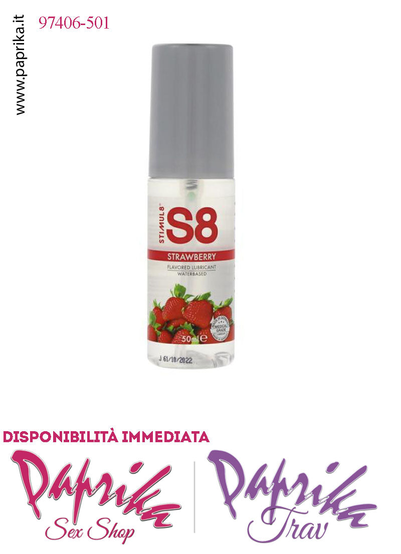 Lubrificante Aromatizzato Fragola Strawberry Edibile Base Acqua 50 ml