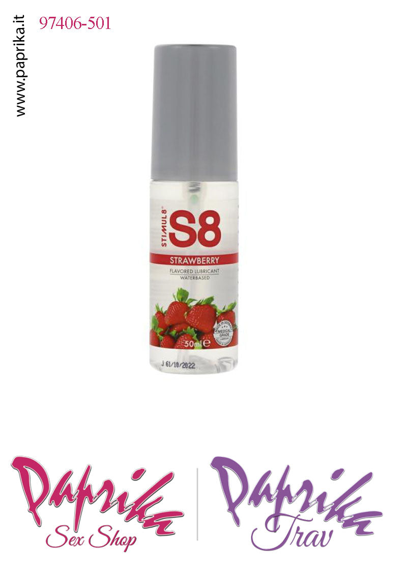 Lubrificante Aromatizzato Fragola Strawberry Edibile Base Acqua 50 ml