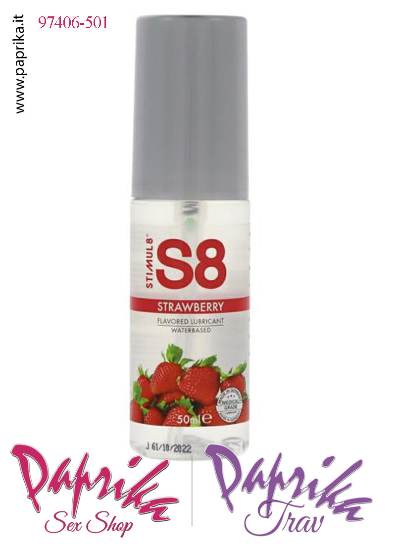 Lubrificante Aromatizzato Fragola Strawberry Edibile Base Acqua 50 ml