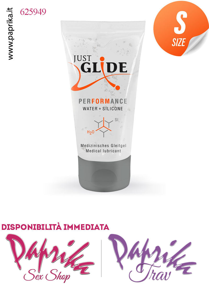 Lubrificante Ibrido Acqua Silicone Gelatina Trasparente Just Glide 30 ml