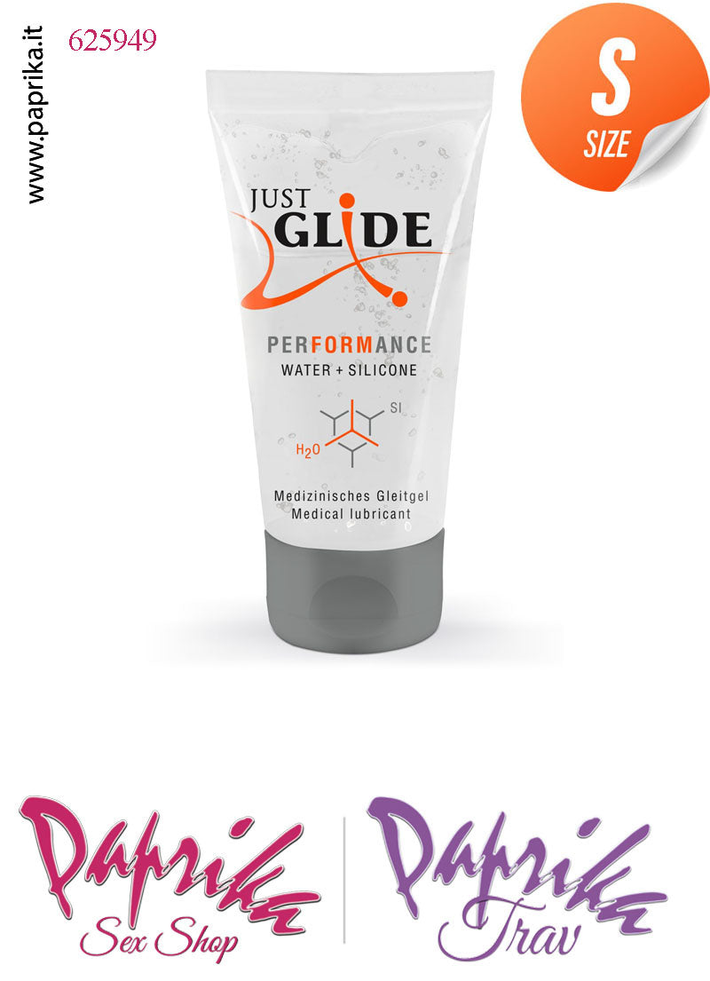 Lubrificante Ibrido Acqua Silicone Gelatina Trasparente Just Glide 30 ml