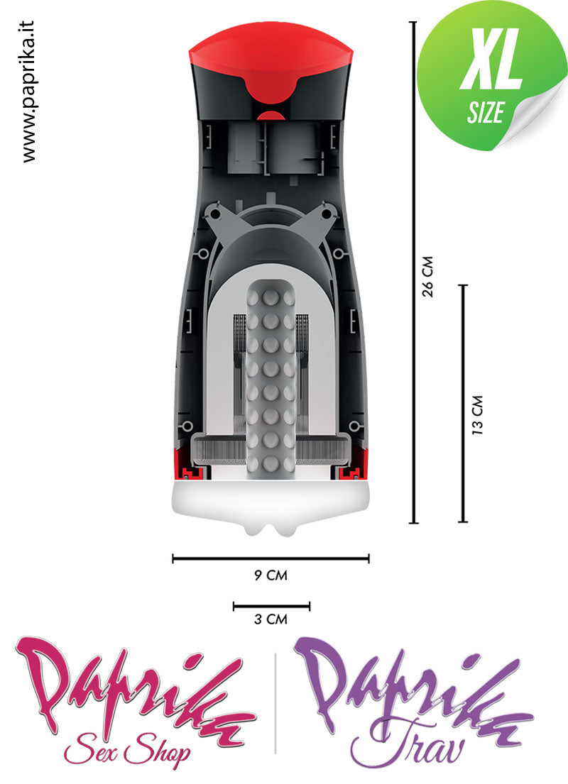 Masturbatore Maschile Tubo Vibrante & Compressione 26 cm