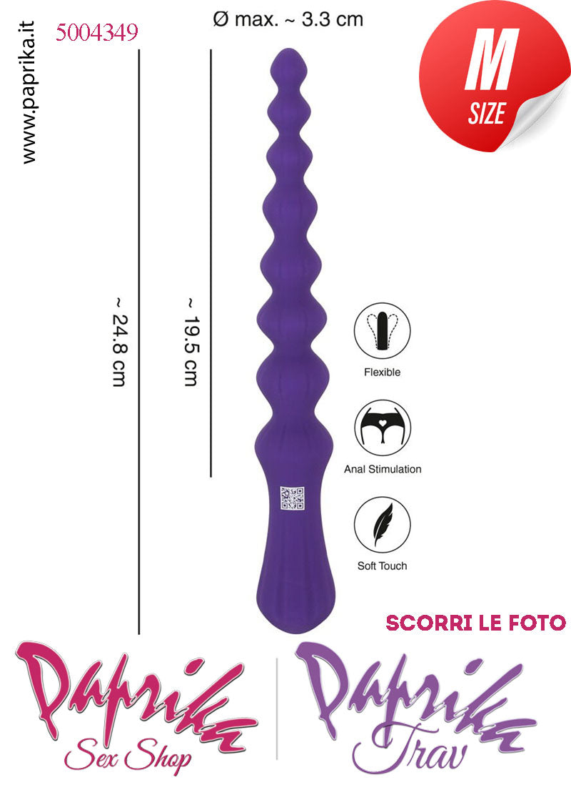 Palline Flessibili Sagomate Unisex 8 Sfere Ovali 27 cm Ø 32 Punta Piccola Silicone