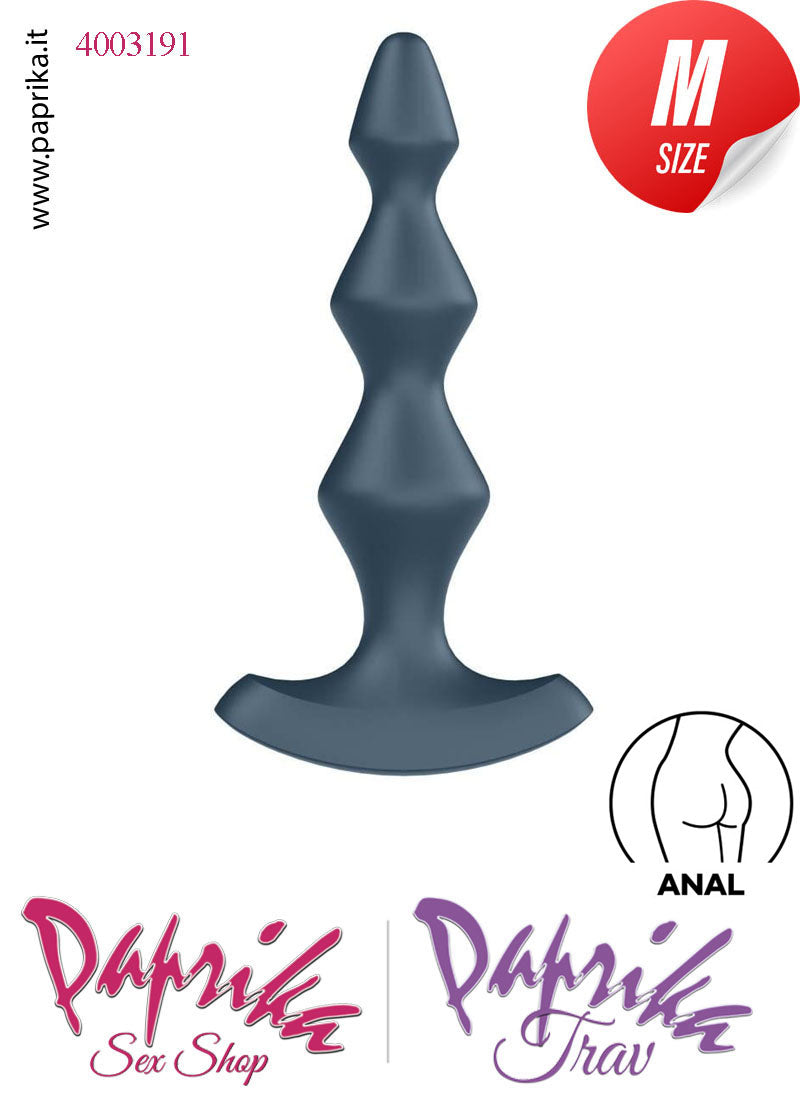 Plug Anale Vibrante 3 Palline Base Curva Silicone 12 cm Ø 32