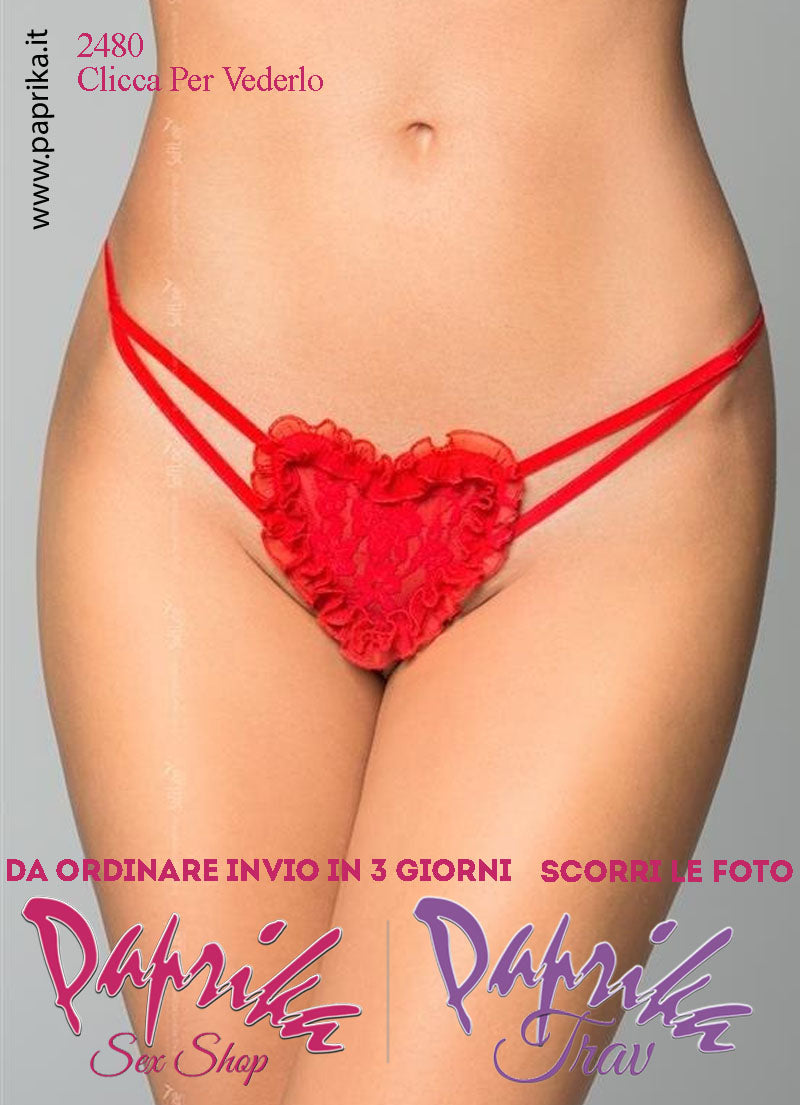 Perizoma Sexy Cuore Anteriore Grande Apertura Cavallo Triangolo Posteriore Aperto