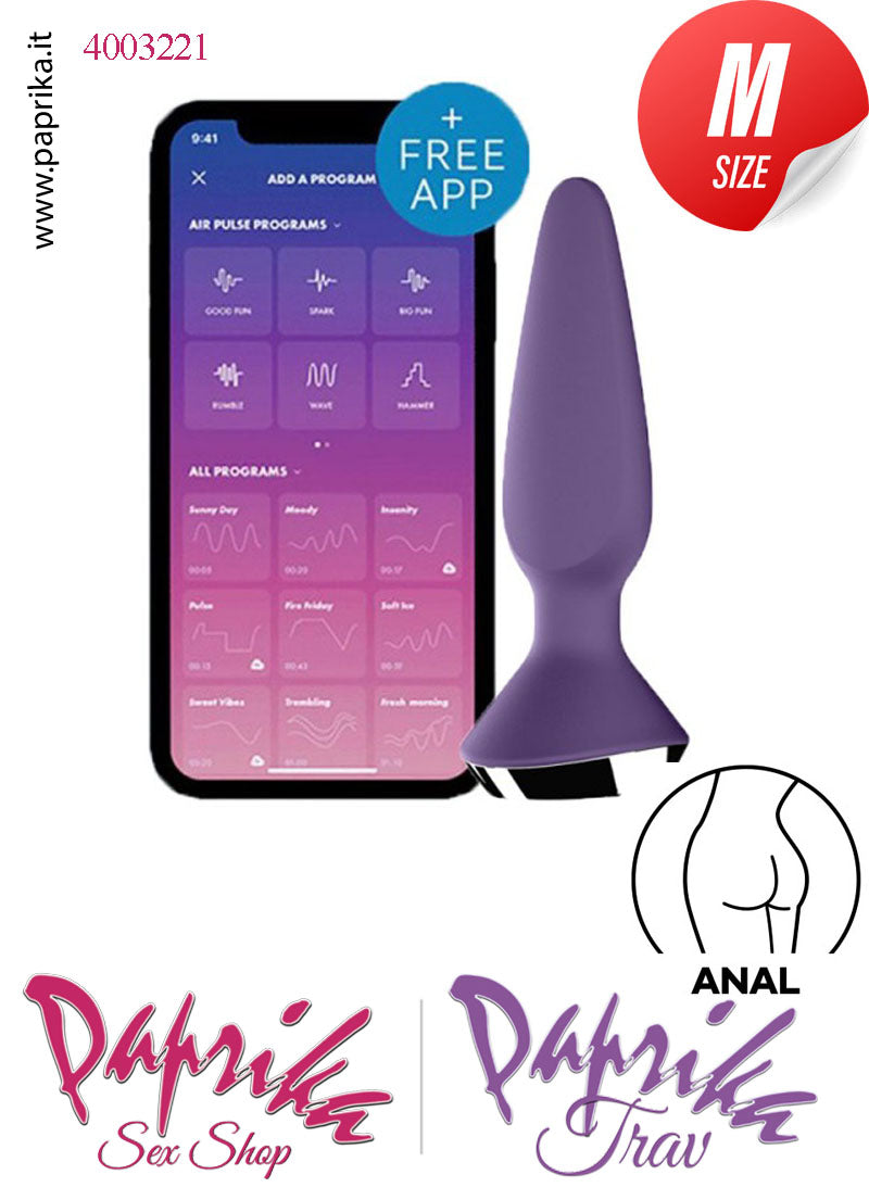 Plug Anale Sagomato Vibrante App Control Silicone 13 cm Ø 35