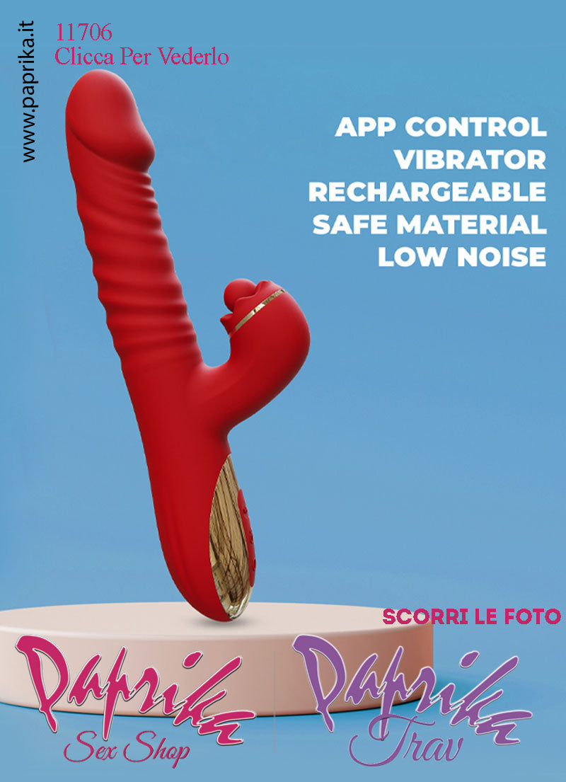 Rabbit Vibratore Clitoride Vagina Su & Giù 10 Velocità App Control Ø 37