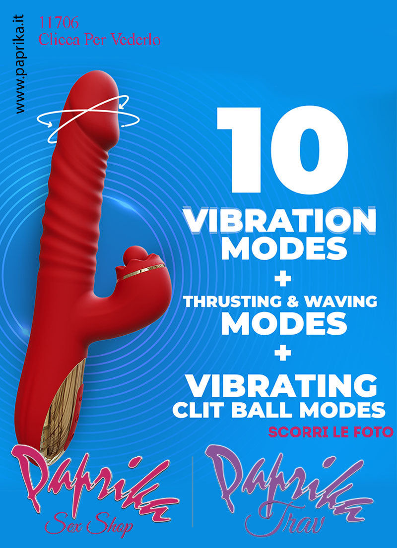 Rabbit Vibratore Clitoride Vagina Su & Giù 10 Velocità App Control Ø 37