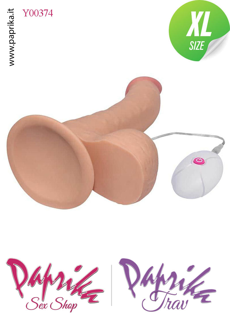 Fallo Testicoli Vibrante Tpe Super Soft Flessibile 22 cm Ø 48 Ventosa