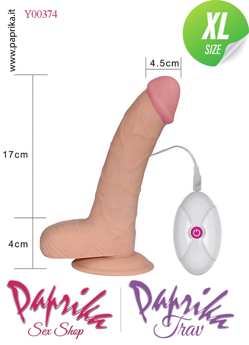 Fallo Testicoli Vibrante Tpe Super Soft Flessibile 22 cm Ø 48 Ventosa