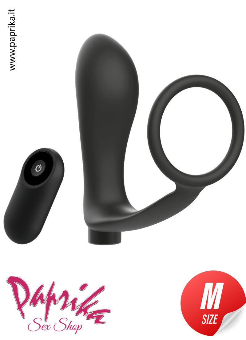 Vibratore Prostatico 9 cm Ø 34 Anello Silicone 10 Velocità Telecomandato