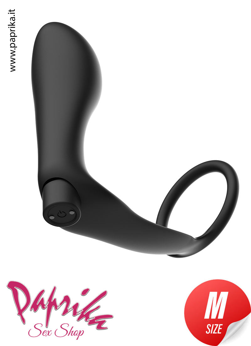 Vibratore Prostatico 9 cm Ø 34 Anello Silicone 10 Velocità Telecomandato