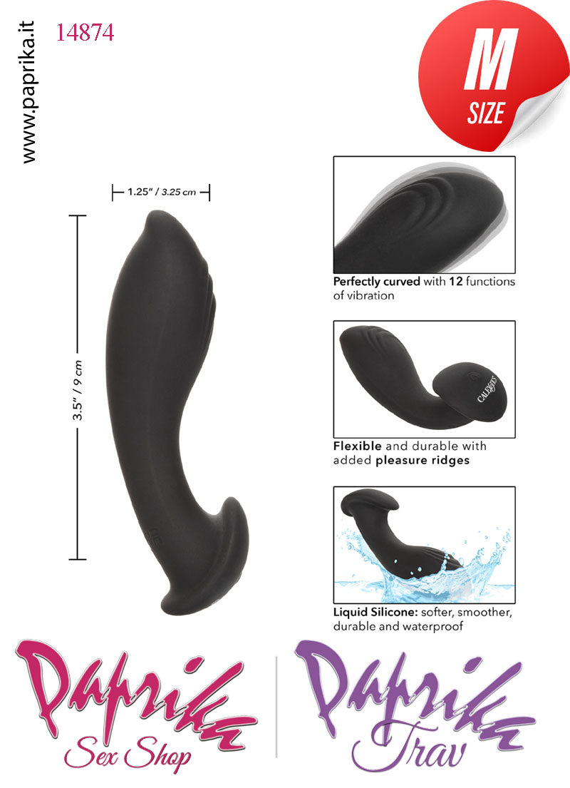 Vibratore Prostatico Sagomato 12 Velocità Silicone Liquido 9 cm Ø 33