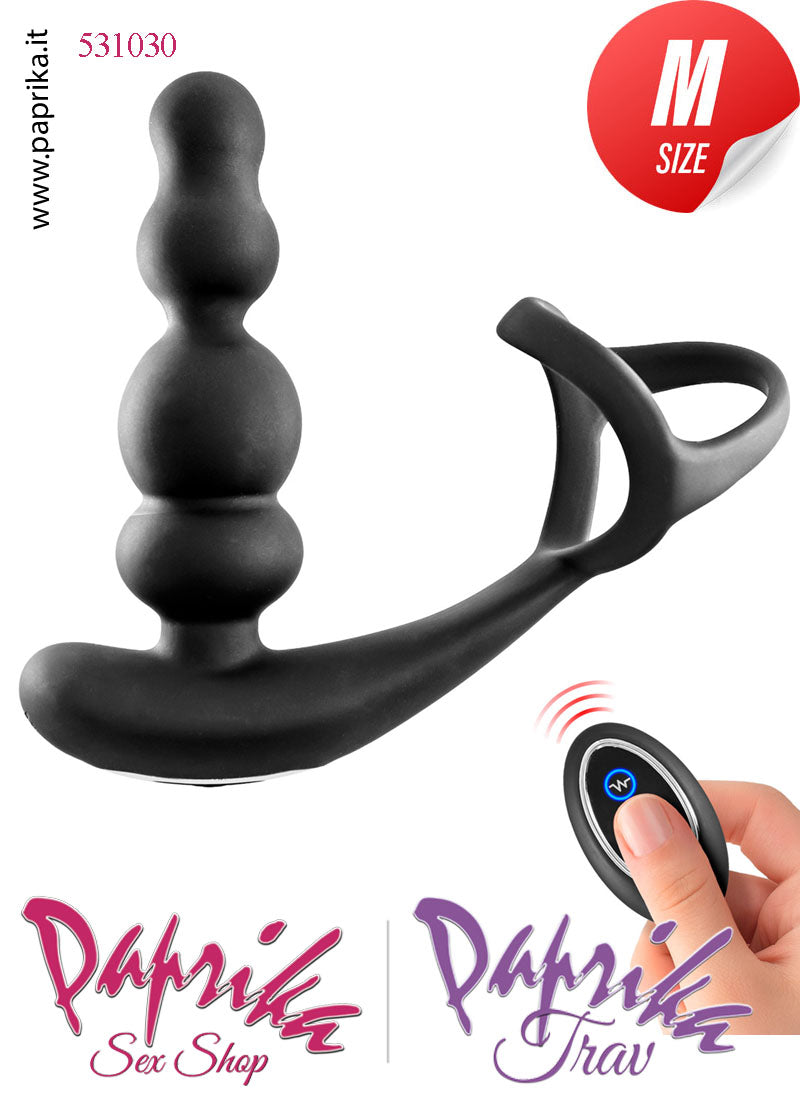 Vibratore Prostatico 4 Palline Rotante Vibrante Telecomandato Anello 12 cm Ø 34