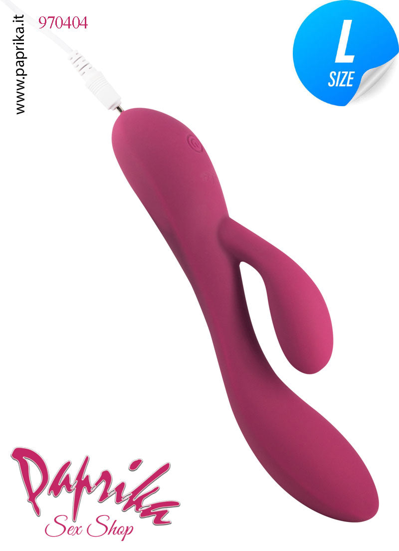 Rabbit Vibratore Clitoride Vagina 10 Velocità Ø 37 Silicone Punto G Piegato