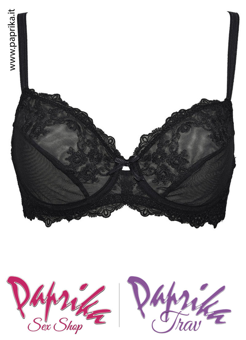 Reggiseno Pizzo Trasparente Ferretto Spalline Fisse Coppa C