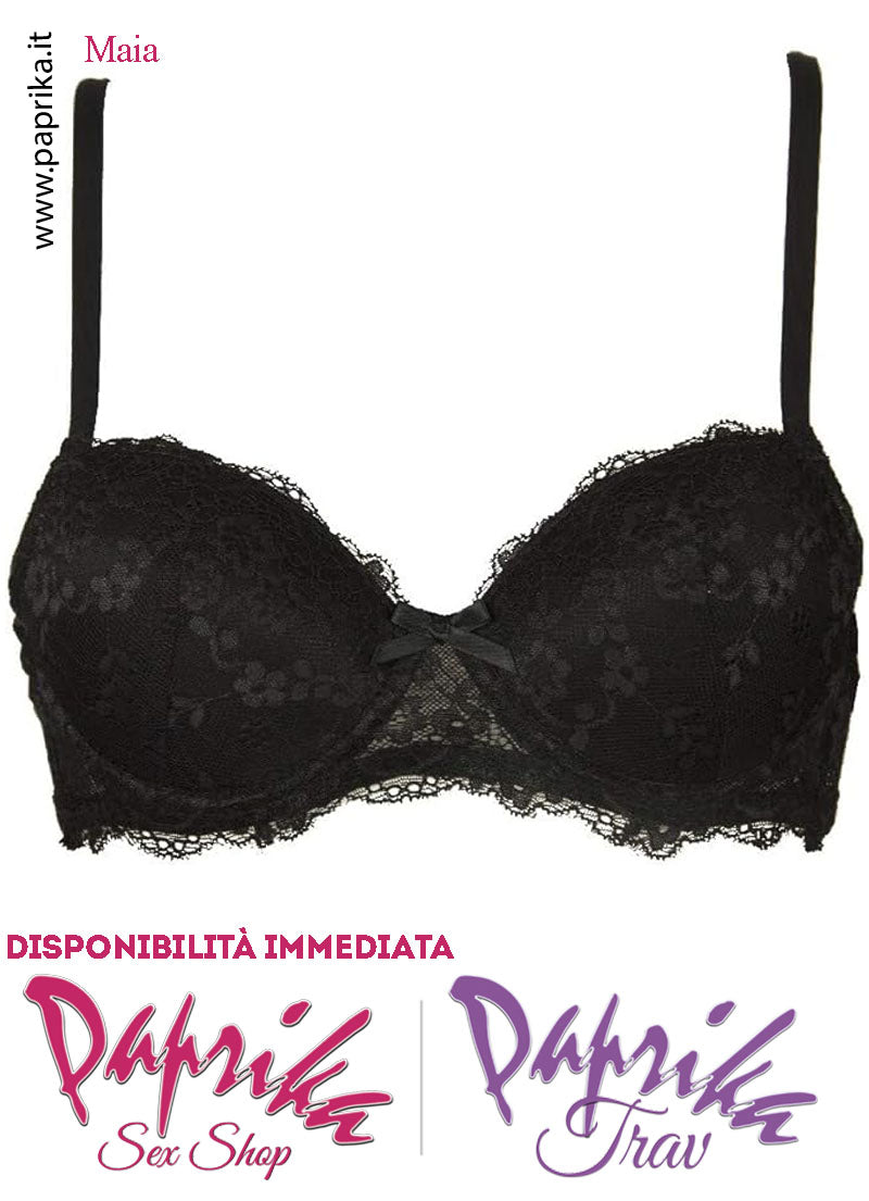 Reggiseno Pizzo Coprente Spalline Staccabili Regolabili Fiocco