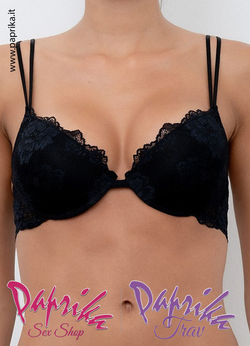 Reggiseno Coprente Pizzo Ferretto Imbottito Push Up Spalline Sottili