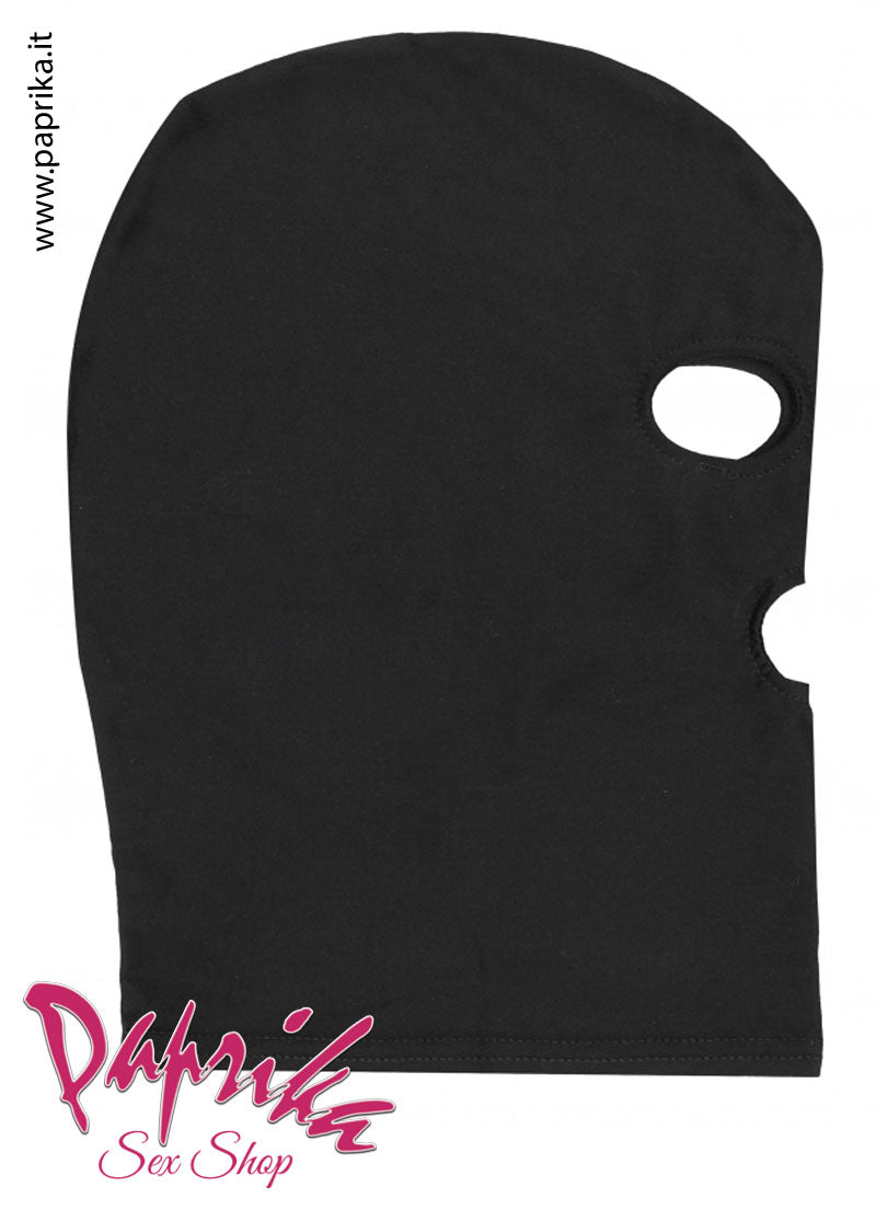 Maschera sadomaso in spandex nero Unisex 3 aperture