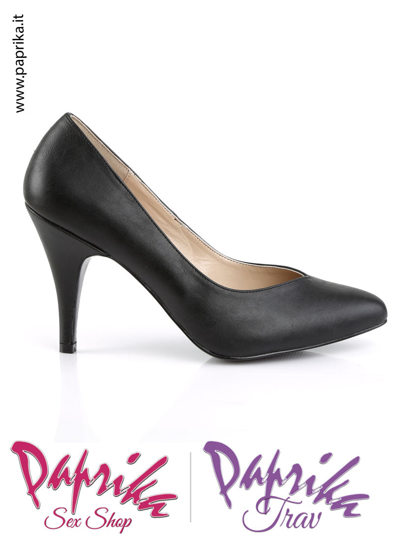 Décolleté Sexy Nera Pelle Vegan Tacco 10.2 Senza Zeppa