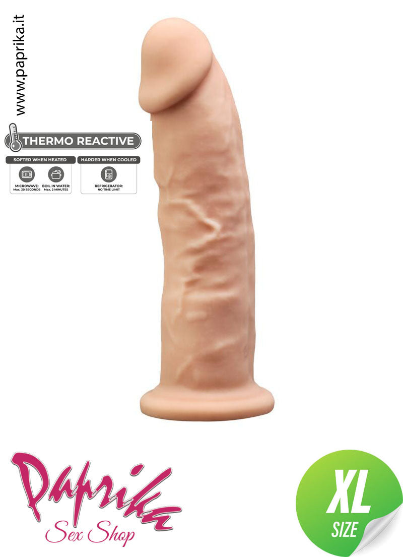 Fallo Dildo Ventosa Non Vibrante 19 cm Ø 50 Silicone Termoreattivo