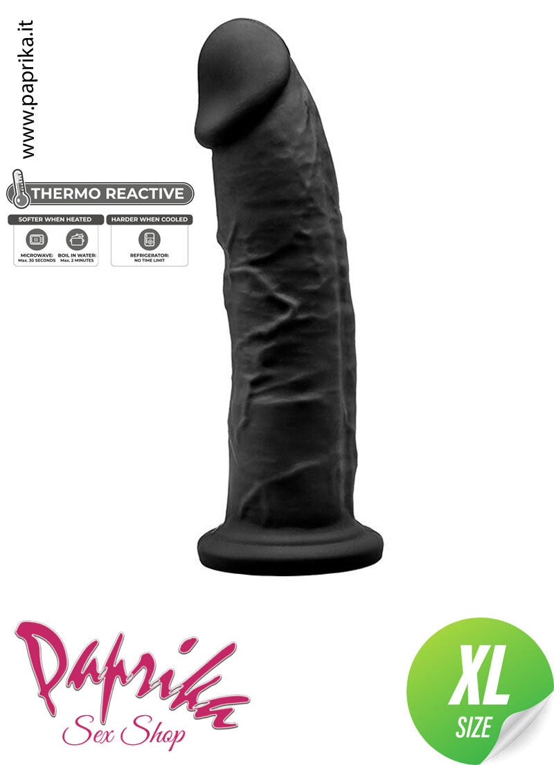 Fallo Dildo Ventosa Non Vibrante 19 cm Ø 50 Silicone Termoreattivo