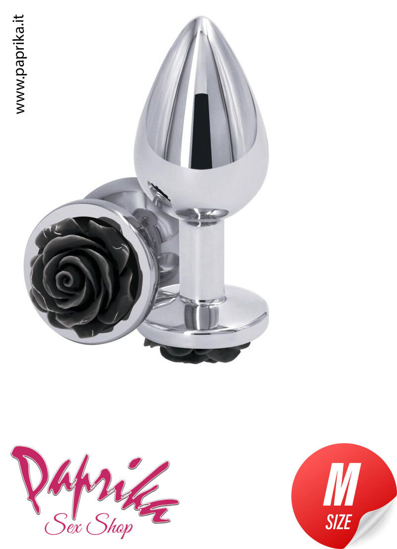 Rosebud Plug Anale Medium 8 cm Ø 35 Alluminio Fiore In Rilievo